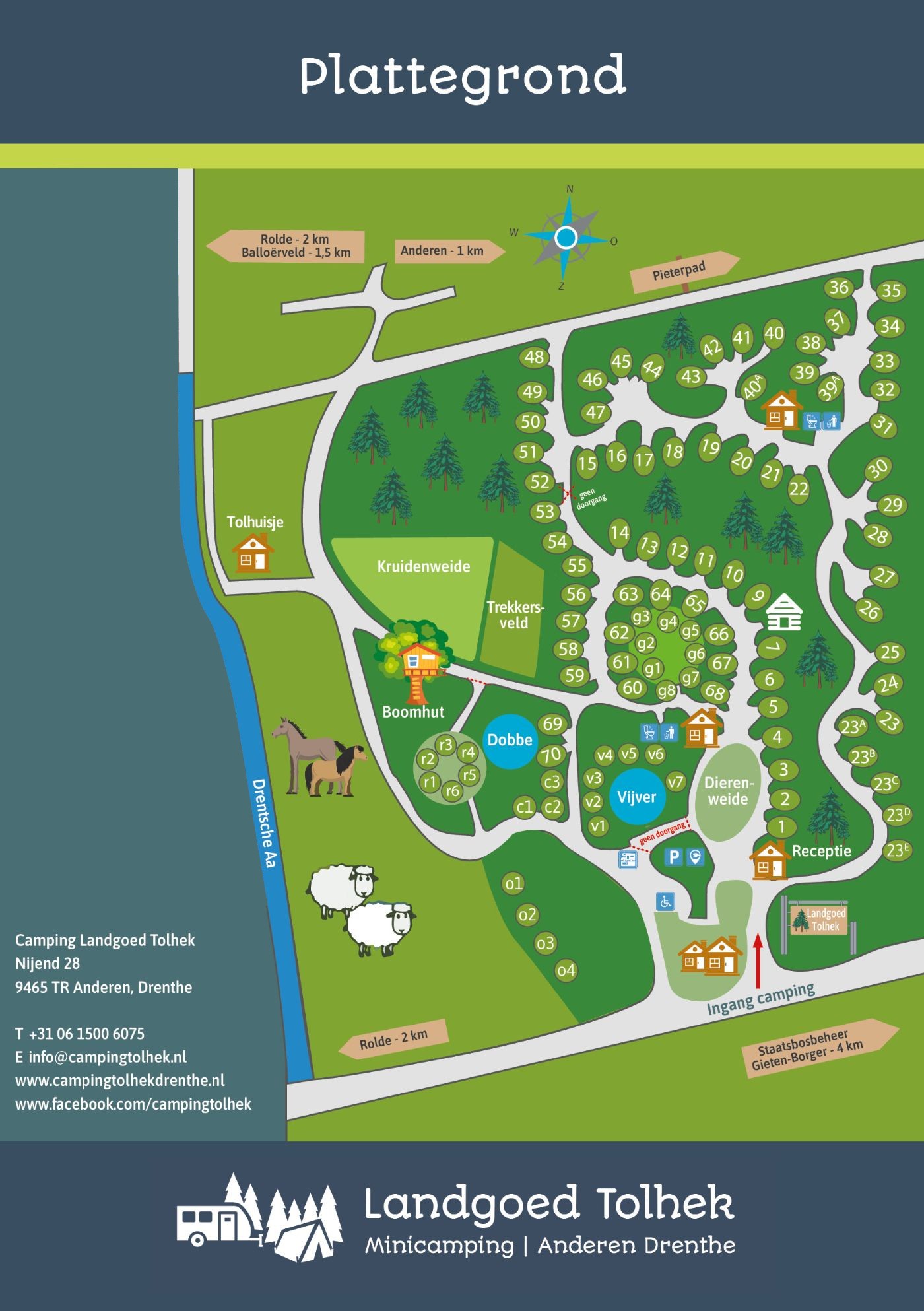 Plattegrond van Landgoed Tolhek